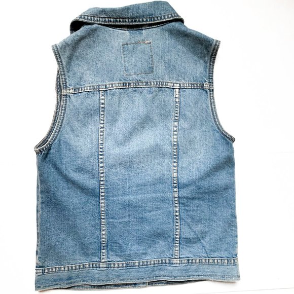 target sleeveless denim button down vest w/collar - Picture 5 of 5